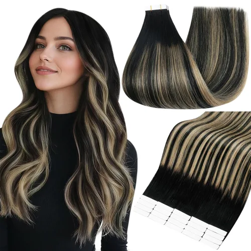 Miniatura 51 de Full Shine - Extensiones de cabello con cinta adhesiva de 18 pulgadas, extensiones de cabello Remy de 1.76 oz, extensiones de cabello lacio