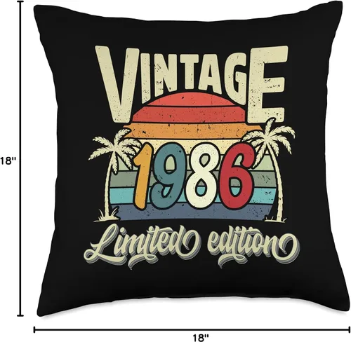Miniatura 4 de Retro Vintage Birthday Novelty Men Women Gifts Vintage 1986 36th Birthday Edition Limited Edition 36 Years Old Bday - Almohada de 16.0 x 16.0 in