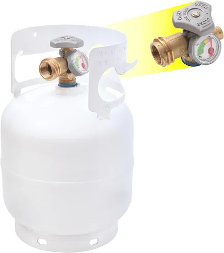 Miniatura 8 de Flame King YSN5LB-GAUGE - Cilindro de tanque de propano de acero de 5 libras con manómetro y válvulas OPD para parrillas y barbacoas, camping, pesca