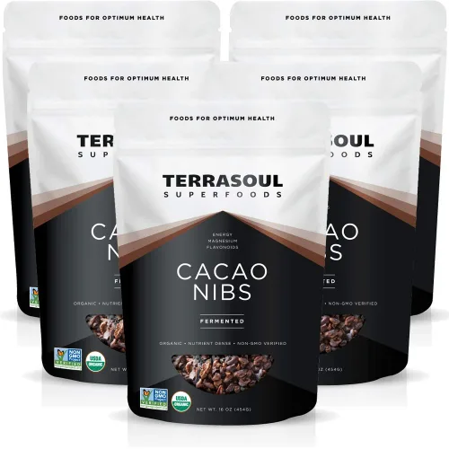 Miniatura 5 de Terrasoul Superfoods Puntas de Cacao Orgánico Crudo, 16 Oz, Superalimento Crujiente para Bowls de Batidos, Untables de Mantequilla de Nuez, Avena