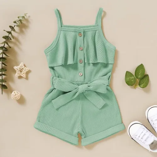 Miniatura 2 de Ropa para niña pequeña, ropa de verano sin mangas, mameluco de una pieza con cuello halter