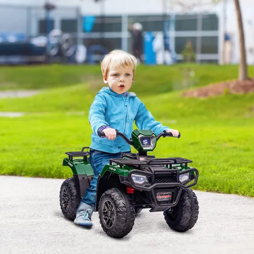 Miniatura 2 de Aosom Quad ATV eléctrico de 12 V para niños, vehículo de 4 ruedas, 4 km/h, con faro, música, MP3, neumáticos con tracción, batería, para niños de 3