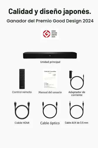 Miniatura 8 de FUNLOGY Barra de sonido para Smart TV, barra de sonido Bluetooth 5.0 de 100 W 2.1 canales con HDMI ARC, óptico y AUX, control remoto, para proyector