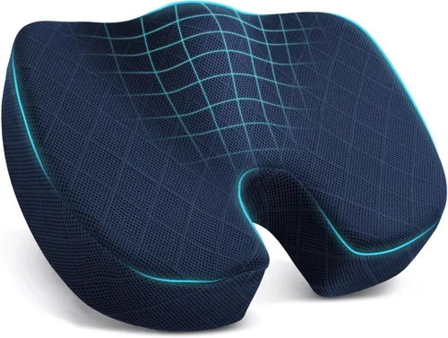 Miniatura 15 de TushGuard - Cojín para asiento de oficina/coche, almohadilla antideslizante para silla para aliviar el dolor de ciática, coxis y espalda, almohada