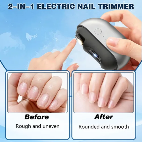 Miniatura 4 de Cortauñas inteligente Easy Clipper, nuevo cortauñas eléctrico 3 en 1 Easyclip para personas mayores, cortauñas automático con luz LED