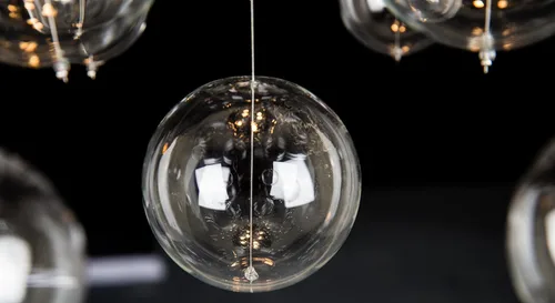 Miniatura 4 de Saint Mossi - Lámpara de araña moderna de burbujas de vidrio, lámpara de techo empotrada con forma de gota de lluvia, lámpara colgante para comedor