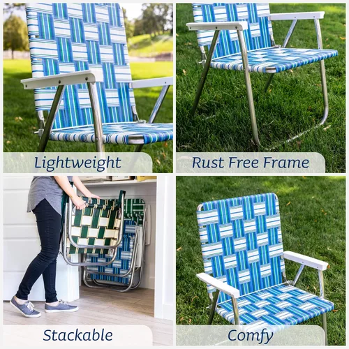Miniatura 5 de Lawn Chair USA - Sillas de exterior para campamento, deportes y playa Lawn Chair USA - Sillas fabricadas con marcos de aluminio ligeros y cinchas