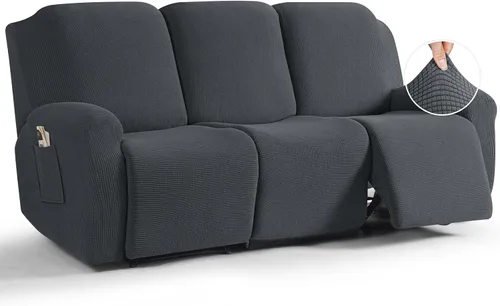 Miniatura 50 de TAOCOCO Funda reclinable de 4 piezas, funda elástica para sofá reclinable de 4 piezas, funda reclinable con 1 asiento, protector suave, fundas