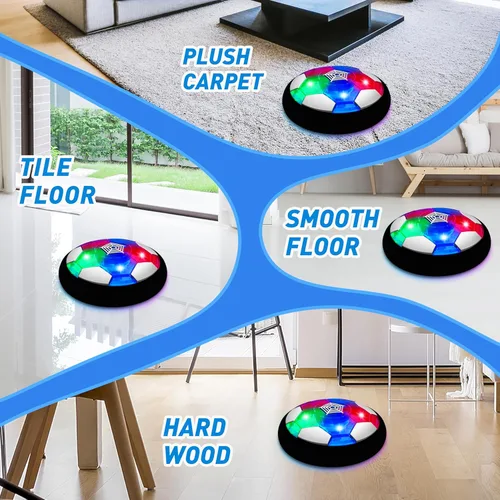 Miniatura 5 de Pelota de Fútbol LED Flotante Juguetes para Niños, Pelota de Entrenamiento con Poder de Aire para Niños Jugando Fútbol en Interiores y Exteriores