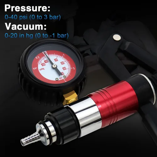Miniatura 2 de YSTOOL Kit de bomba de vacío y presión de mano, herramienta de purga de líquido de freno y embrague, juego de cambio de aceite y purga de líquido