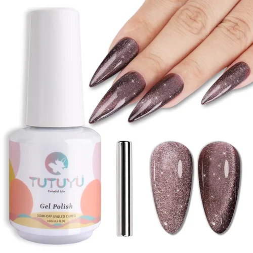 Miniatura 35 de Esmalte de uñas en gel color púrpura oscuro de medianoche - 15ml de esmalte de uñas en gel Jelly color morado negro, color traslúcido