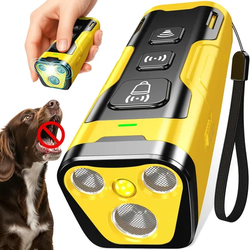 Miniatura 10 de YUYQA Dispositivo disuasorio de ladridos de perro, 3 veces ultrasónico antiladridos, 6 modos de entrenamiento, rango de 23 pies, no más ladridos