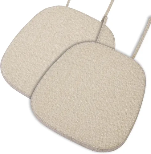 Miniatura 14 de baibu Juego de 4 cojines metálicos de espuma viscoelástica de 14 x 14 pulgadas, diseño de doble capa, antideslizantes, para sillas de comedor, cojín