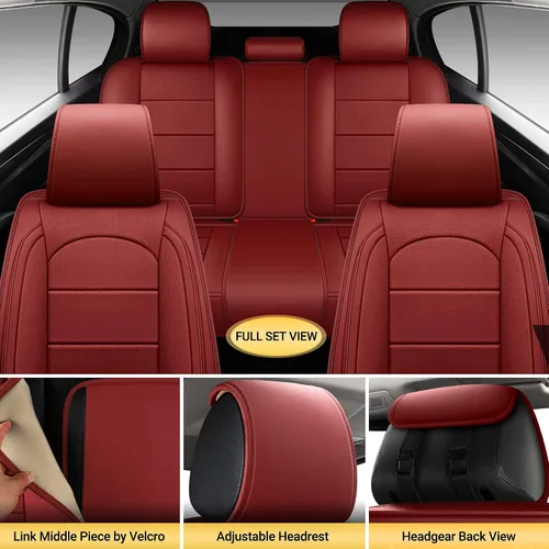 Miniatura 4 de AOOG - Fundas de cuero para asiento de automóvil con organizador de asiento trasero de automóvil, universal para vehículos automotores, la mayoría