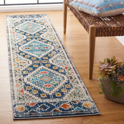 Miniatura 13 de Safavieh Madison Collection MAD418F - Alfombra de área con diamantes, Polipropileno, Gris/amarillo