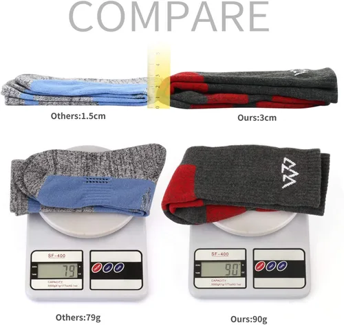 Miniatura 6 de innotree 3 Pack Men's Full Cushioned Hiking Walking Socks, Quarter Crew Socks