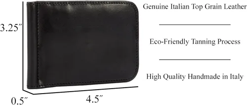 Miniatura 2 de Tony Perotti Mens Money Clip Bifold Wallet Slim Minimalist Card Case Pockets Italian Leather