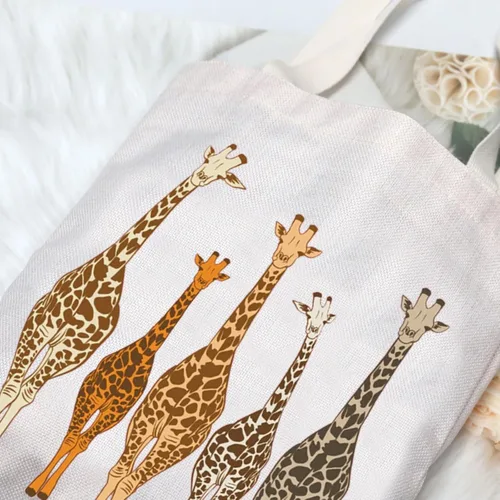 Miniatura 5 de G2TUP Bolsa de mano de jirafa amantes de la jirafa bolsa de comestibles reutilizable jirafa animal regalo de cumpleaños Bolso de mano jirafa