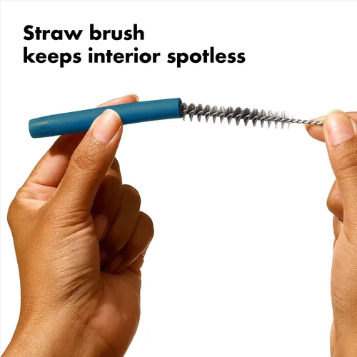 Miniatura 5 de OXO Good Grips - Juego de 4 popotes extensibles reutilizables, azul/verde, 10.5 pulgadas