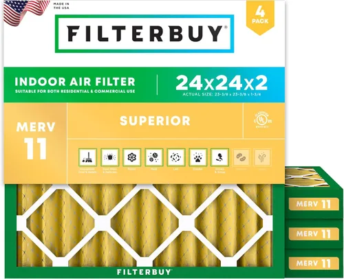 Miniatura 47 de Filterbuy Filtro de aire 18 x 20 x 1 pulgadas MERV 11 Defensa Superior contra Mascotas y Alergias (paquete de 4), Filtros de Reemplazo