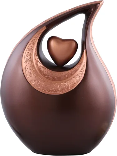 Miniatura 16 de Gran urna de lágrima negra con corazón plateado para cenizas humanas masculinas - Urnas para hombres y mujeres adultos - Urnas de cremación