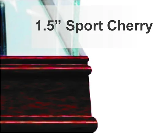 Miniatura 3 de Vitrina de bate de béisbol con moldura deportiva (cereza con grabado)