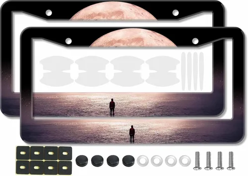 Miniatura 18 de 2 marcos de matrícula impresos para hombres o mujeres (D_BlueDot1_WhiteBg)