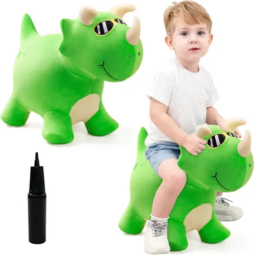 Miniatura 9 de Caballo Saltarín de Jirafa para Niños Pequeños, Animales Saltadores Caballo Saltarín, Juguetes Inflables Saltadores para Montar Regalos para Niños