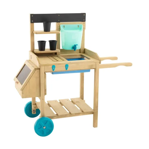 Miniatura 8 de TP Toys Mud Play Kitchen para niños, juguete de madera para interiores y exteriores, juego de cocina para niños pequeños con accesorios, duradero