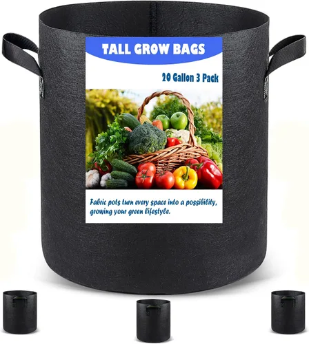 Miniatura 14 de Paquete de 5 bolsas de cultivo de 3 galones, macetas de cultivo de plantas de tela no tejida de alta resistencia para verduras