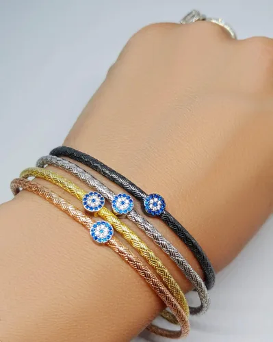 Miniatura 5 de Pulsera de plata de ley contra el mal de ojo para mujer