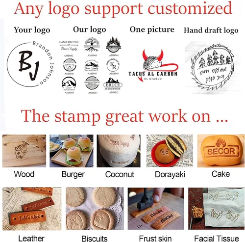 Miniatura 4 de Hierro de marca para madera, sello de cuero de madera de hierro personalizado para carpintería, regalo de boda, hecho a mano por diseño, fabricación