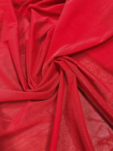 Nylon Spandex 4 Ways Stretch Tela de malla transparente ligera - Rojo
