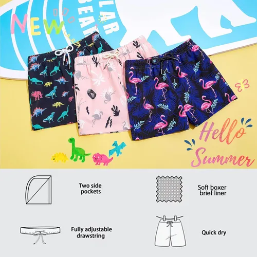 Miniatura 4 de BRISIRA Traje de baño para niños pequeños, antirozaduras, pantalones cortos de natación para niños con forro de compresión