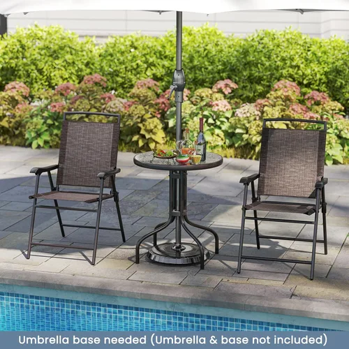 Miniatura 7 de S AFSTAR Juego de 3 piezas de bistró, juego de muebles de patio para exteriores, balcón, jardín, mesa redonda para exteriores de 28 pulgadas de alto