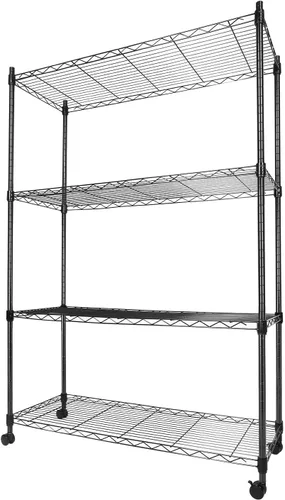 Miniatura 16 de Whitmor Estantería de 5 niveles ajustables con ruedas, capacidad de 400 libras por estante, máximo 2000 libras en total, 21 pulgadas de largo x 12