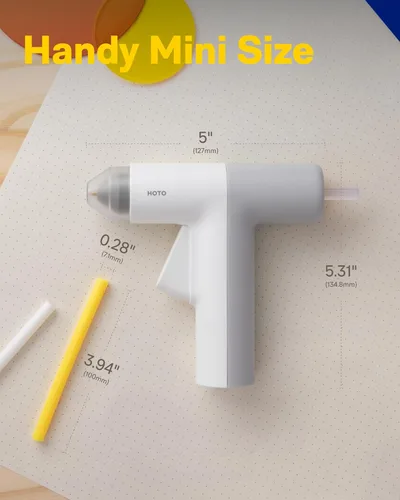 Miniatura 2 de HOTO Pistola de pegamento caliente inalámbrica, 30 segundos de calentamiento rápido a baja temperatura, mini pistola de pegamento caliente, 10