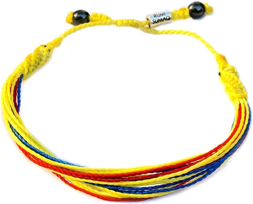 Rumi Sumaq Pulseras de Orgullo y Bandera del País con Atadura de Tirón — Pulseras Macramé Trenzadas a Mano, Nudo de Pescado y Trenzadas Ajustables