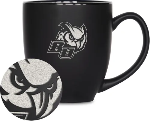 Miniatura 137 de Rico Industries - Taza de cerámica mate negra con grabado láser estándar de 15oz para NCAA (escuelas T & U) - Para bebidas calientes o frías