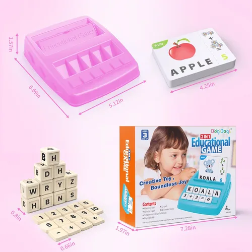 Miniatura 4 de Juguetes educativos Juegos de aprendizaje para niños de 3 a 8 años, juego educativo de emparejar letras y ortografía, juego de matemáticas tempranas