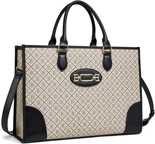 Miniatura 2 de BOSTANTEN Maletín para portátil de 15.6 pulgadas para mujer, bolso de piel auténtica y cartera de cuero genuino de gran capacidad