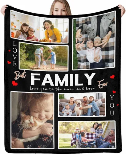 Miniatura 10 de Artsadd Manta de fotos personalizada para papá, con texto en inglés «We Love You Daddy», 30 x 40 pulgadas
