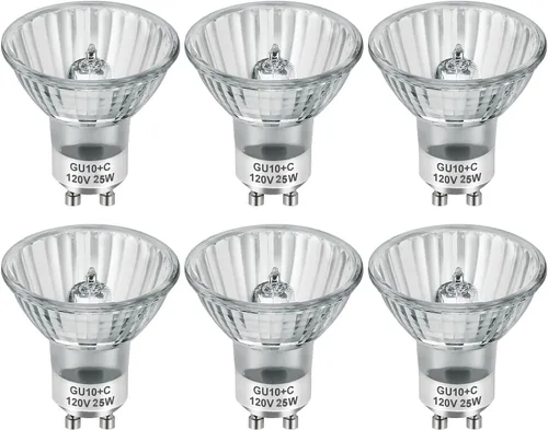 Miniatura 6 de SerBion Halogen Light Bulbs 2 Pin - Gu10 Bulb MR16 Shape, Long Lasting, 6 Packs (4, Watts)