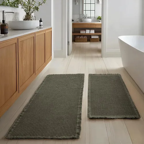 Miniatura 13 de JIUZHEN Tapete de Baño Mejorado con Diseño de Gofre Súper Absorbente Tapetes de Baño Antideslizantes Alfombras de Baño Lavables a Máquina de Secado