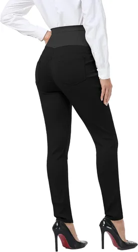 Miniatura 6 de PACBREEZE Women's Maternity Work Pants Stretchy High Waist Skinny Leg Pregnancy Business Casual Dress Pants