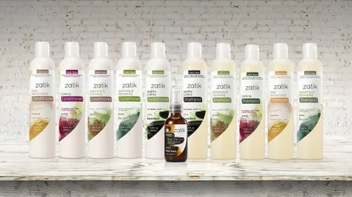 Miniatura 5 de Zatik Naturals - Juego de champú calmante + acondicionador, con jazmín y cereza silvestre para la caspa, vegano biodegradable, pH equilibrado, libre