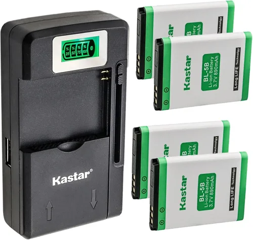 Miniatura 8 de Kastar 2-Pack BL-5B Battery and Smart LCD Charger for Tecsun X3, A3, A5 Devices; 3.7V Output Voltage