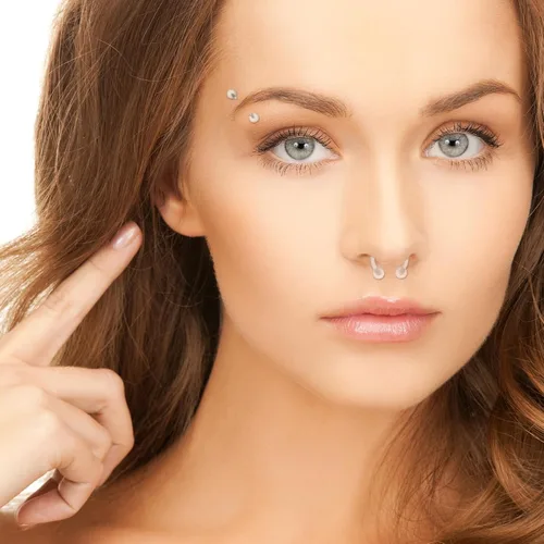 Miniatura 6 de Juego de 44 piezas de piercings de nariz transparentes, juego de piercings de acrílico para labios, flexible para nariz, lengua, vientre, ceja