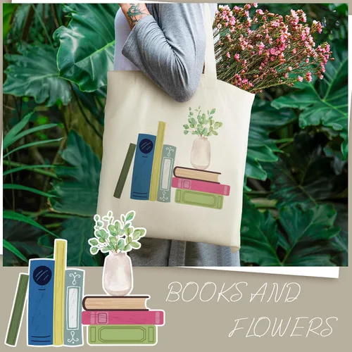 Miniatura 6 de Sweetude 8 bolsas de lona a granel para amantes de los libros, regalos de club para amantes de los libros, bibliotecario, lector, regalo