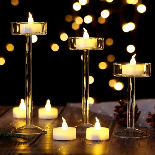 Miniatura 2 de AGPTEK Velas LED sin llama sin parpadeo que funcionan con pilas, velas de té de larga duración para bodas, vacaciones, fiestas, decoración